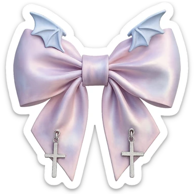 Make the pink gothic bow pastel colored in a photorealistic style. Keep the background transparent. sticker