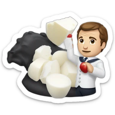 Macron qui se fait courser par un chèvre  sticker