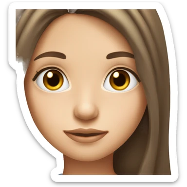 girl with long brunette hair with hazel eyes and long lashes sticker