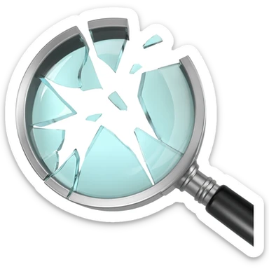 broken magnifying glass sticker