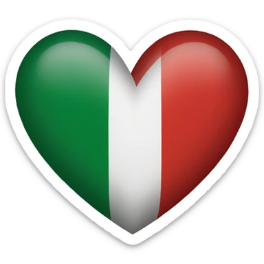 heart as italy flag simple sticker