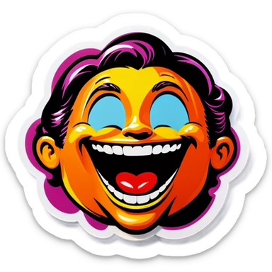 Pop art Giggling sticker