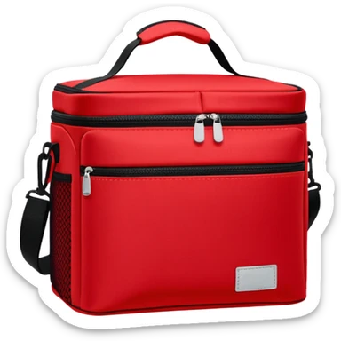red cooler bag sticker