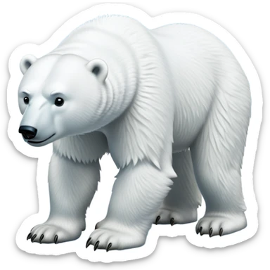 cinematic-polar-bear-realistic-full-body-standing-emoji,-massive-snowy-white-frame-lumbering-across-the-icy-tundra,-powerful-paws-pressing-into-the-frozen-ground,-head-tilted-dramatically,-thick-fur-dusted-with-ice-crystals,-simplified-yet-realistic-focused-features,-highly-detailed,-glowing-with-an-almost-sarcastic-glow

 sticker