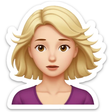 woman sighing while shaking head motion sticker