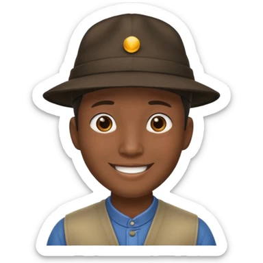 chinese male in 1800s, with hat sticker