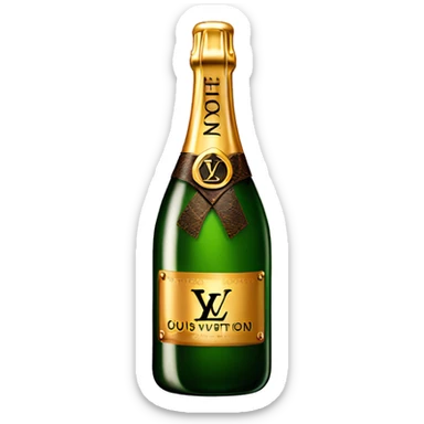 Louis Vuitton champagne bottle sticker