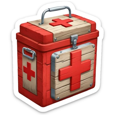 Red cross box sticker