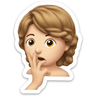 Face lip finger tucking hair  sticker