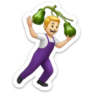 Jongler avec aubergines sticker