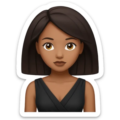 Light skinned black woman with bbl and dark brow hair sticker