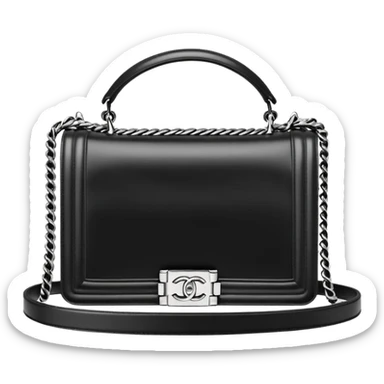 chanel le boy plain white bag sticker