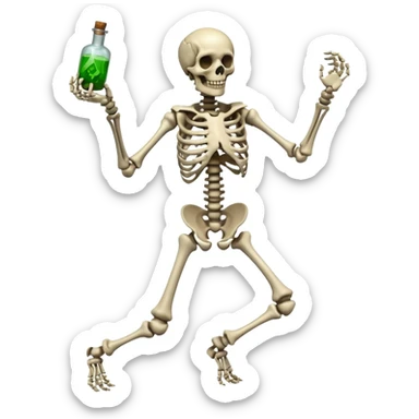 horror skeleton full body dead dancing with poison sticker