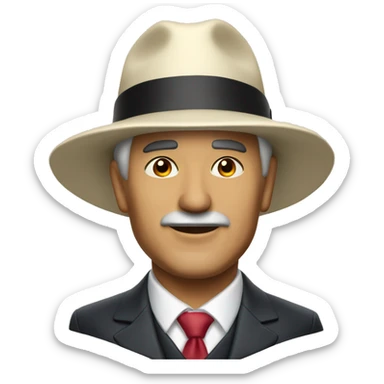 Ricardo Salinas de Gortari with a hat sticker