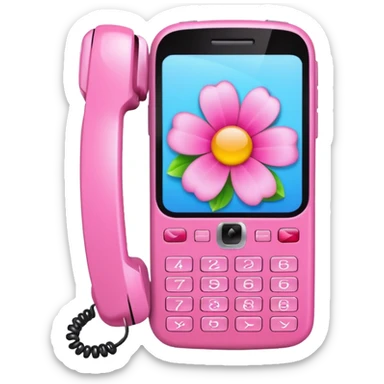 pink girly phone framed flower picture sticker