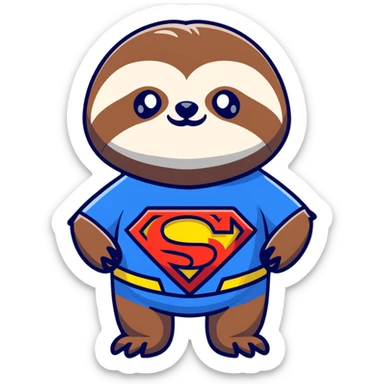 Sloth from The Goonies with Superman shirt sticker