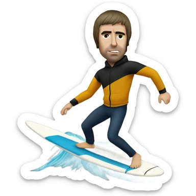 Liam Gallagher surfing sticker