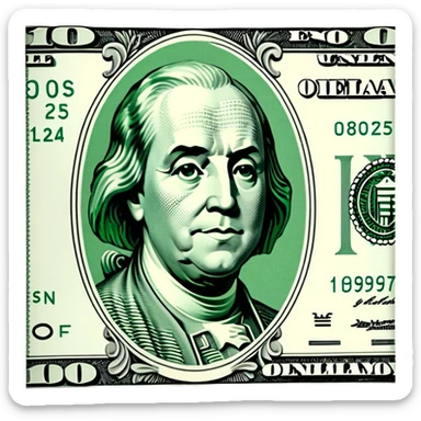 US dollar bill currency note sticker