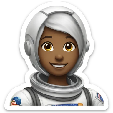 smiling girl in spacesuit sticker