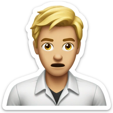 Angry Amazon employee flipping desk sticker