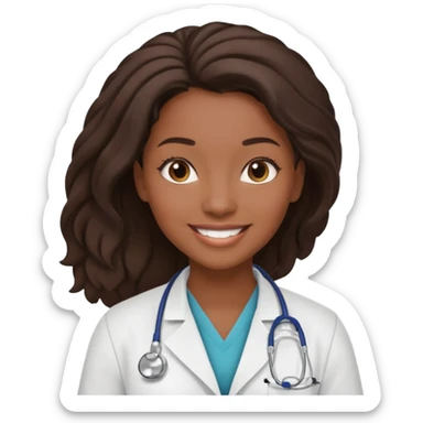 black female doctor and white technician no white coat on technician sticker