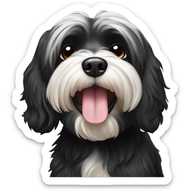 All Black havanese dog sticker