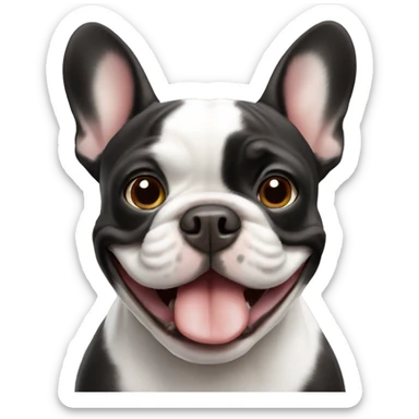 French bulldog with big smile sticker