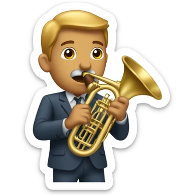 man playing trombone sticker