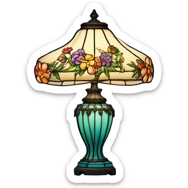 Tiffany lamp with flowers sticker