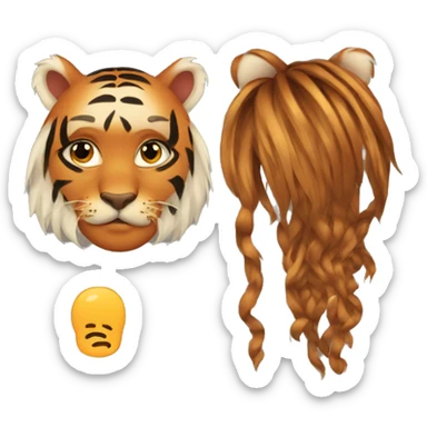 tiger with woman hair sticker