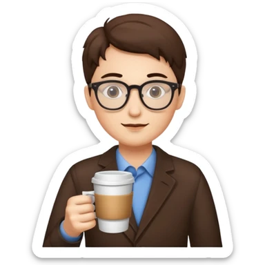 coffe and glasses sticker