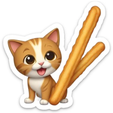 gato con churros sticker