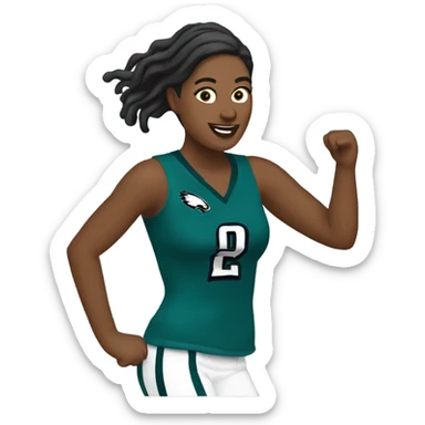 Woman eagles fan spinning tracks  sticker