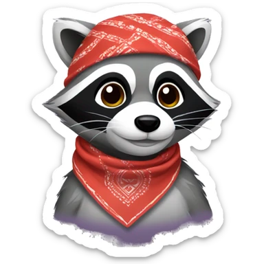 Raccoon with a bandana on  sticker
