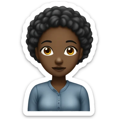 a black girl thinking about something sticker