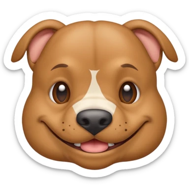 light brown pocket bully facing forwards, head and shoulders. smiling sticker