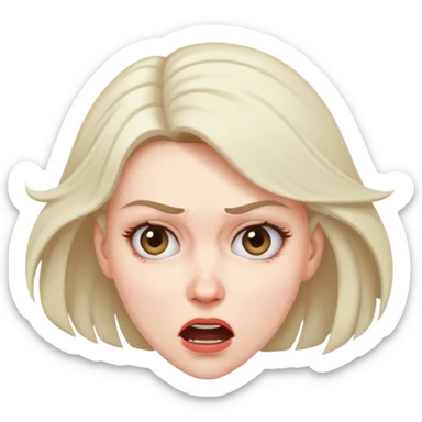 A woman mad shaking her head  sticker