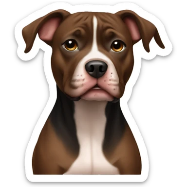 Brown and black pitbull sticker
