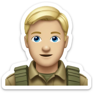 german soldier with blue eyes and blonde hair sticker