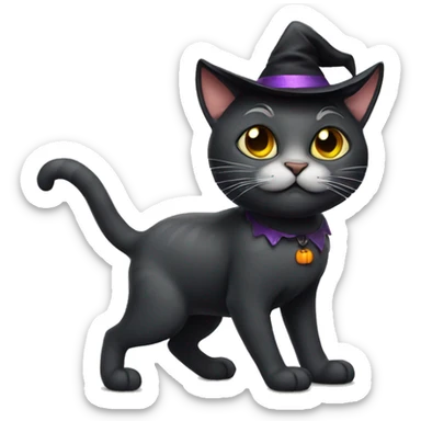halloween cat sticker