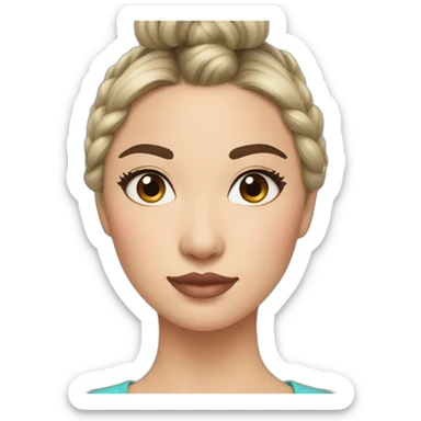 kazakh woman with double bun hair and eye liner sticker