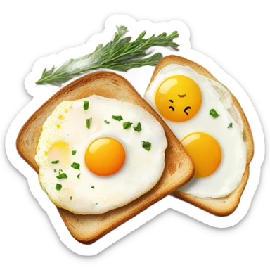 Brunch with eggs and bread  sticker