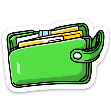 Wallet with dollar bills and savings sticker