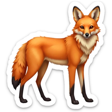 Maned wolf sticker