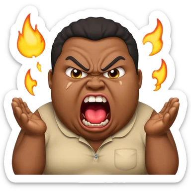 gum tsion emoji very not nice rude shouting ragebaiter fat ugly fat  black sticker