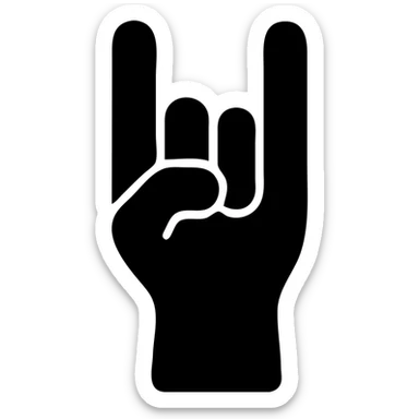 Spider-Man's hand making the rock symbol, solid filled icon sticker