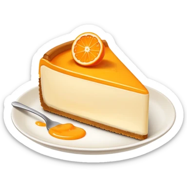 a piece of orange cheesecake sticker