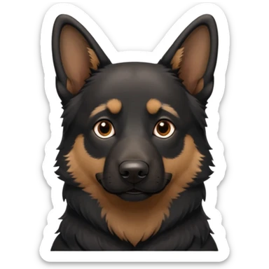 mostly black german shepherd wanting belly rub sticker