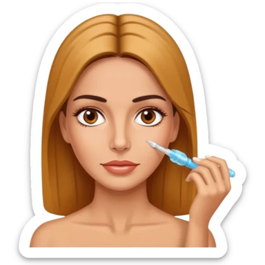 spanish woman botox procedure sticker