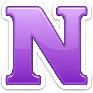 purple letter N sticker